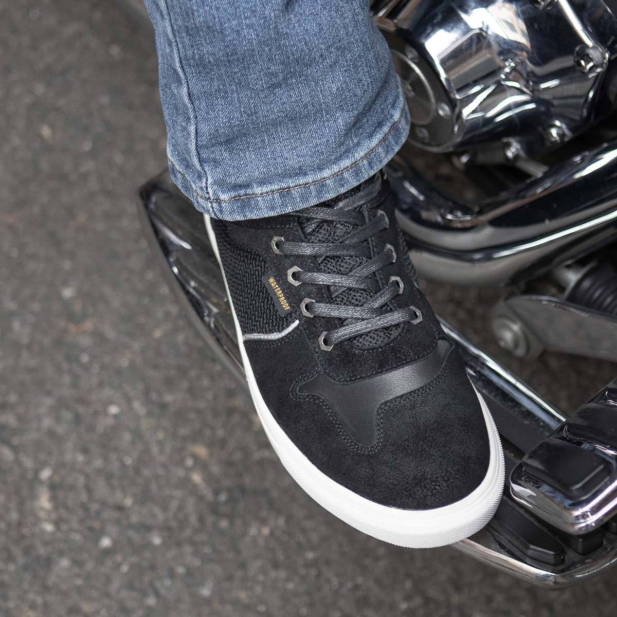 Zapatos informales para montar Milwaukee de cuero reforzados para motociclista callejero para hombre - Imagen 67 de 84