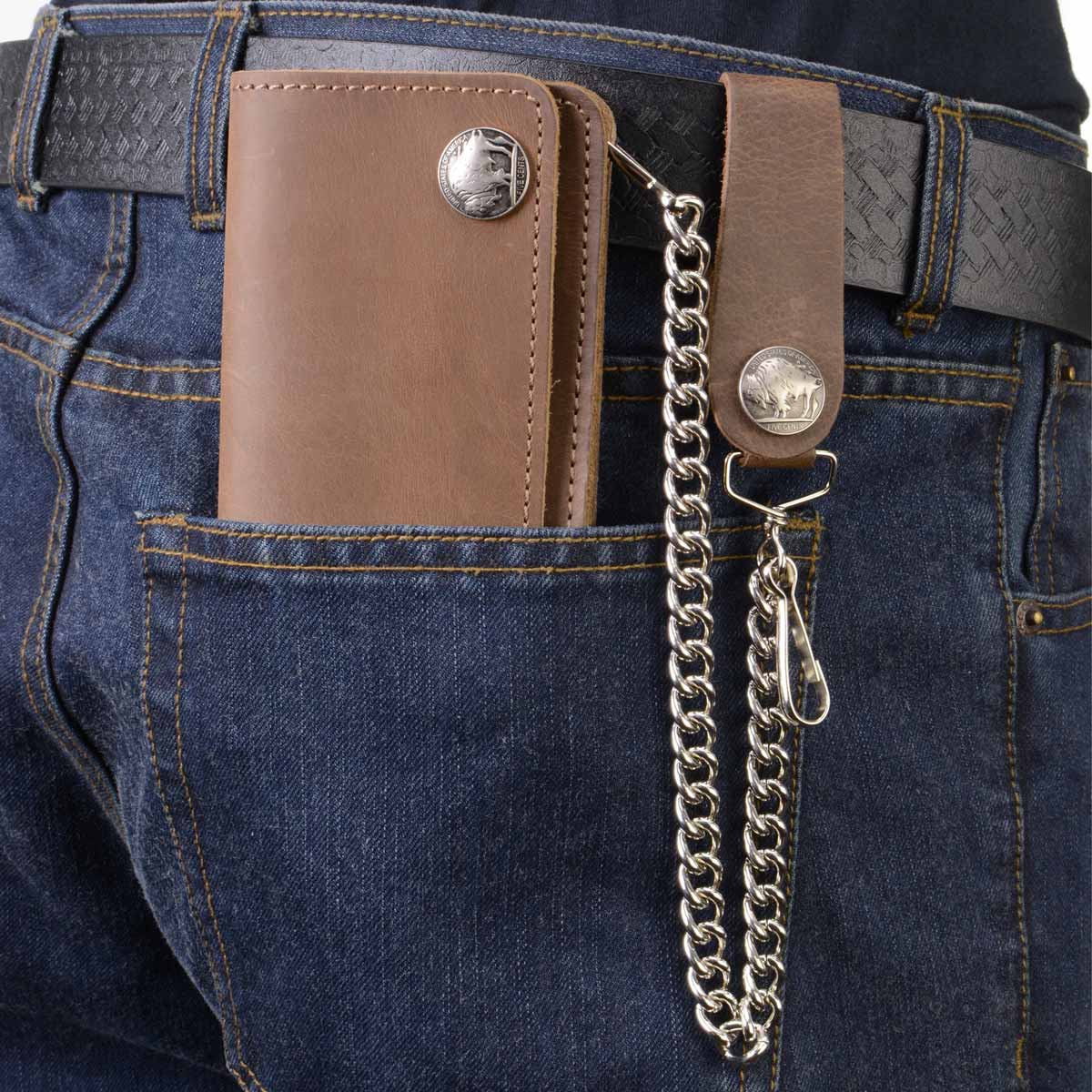 Milwaukee Leather Men's Genuine Leather Bi-Fold Biker Wallets w/ Anti-Theft - Imagen 21 de 234