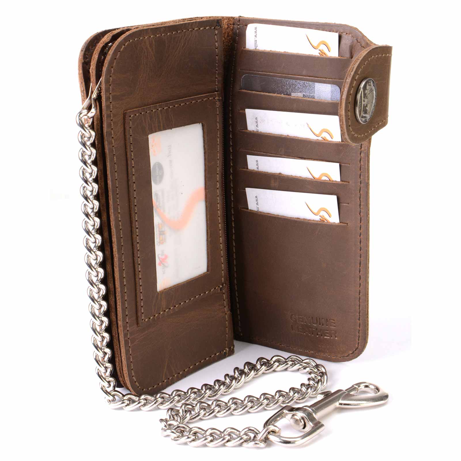 Milwaukee Leather Men's Genuine Leather Bi-Fold Biker Wallets w/ Anti-Theft - Imagen 115 de 234