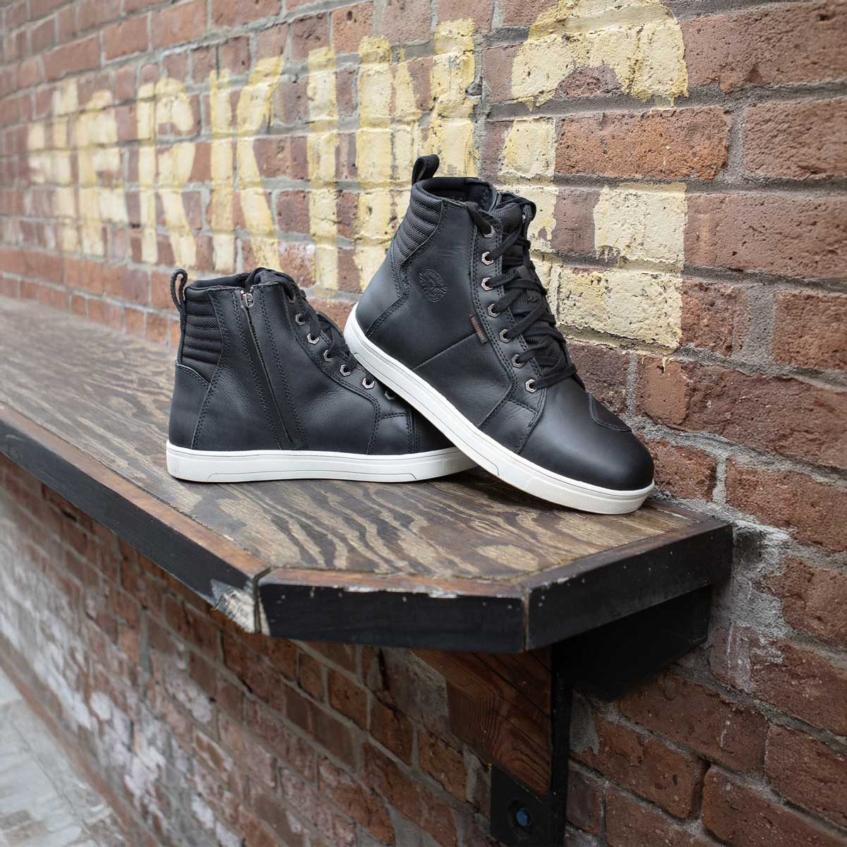 Zapatos informales para montar Milwaukee de cuero reforzados para motociclista callejero para hombre - Imagen 58 de 84