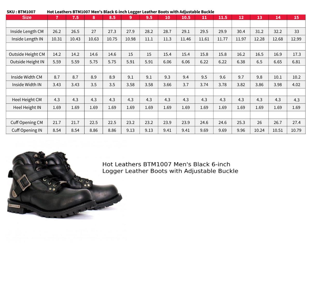 Botas de motociclista de cuero premium para hombre Hot Leathers colección BTM - Imagen 45 de 115