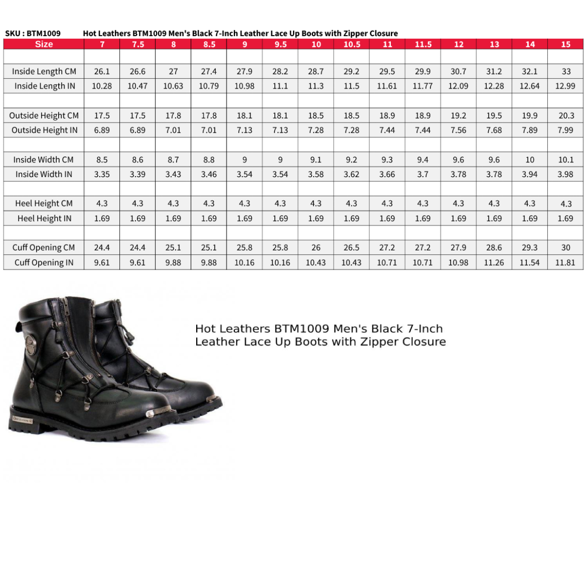 Botas de motociclista de cuero premium para hombre Hot Leathers colección BTM - Imagen 77 de 115