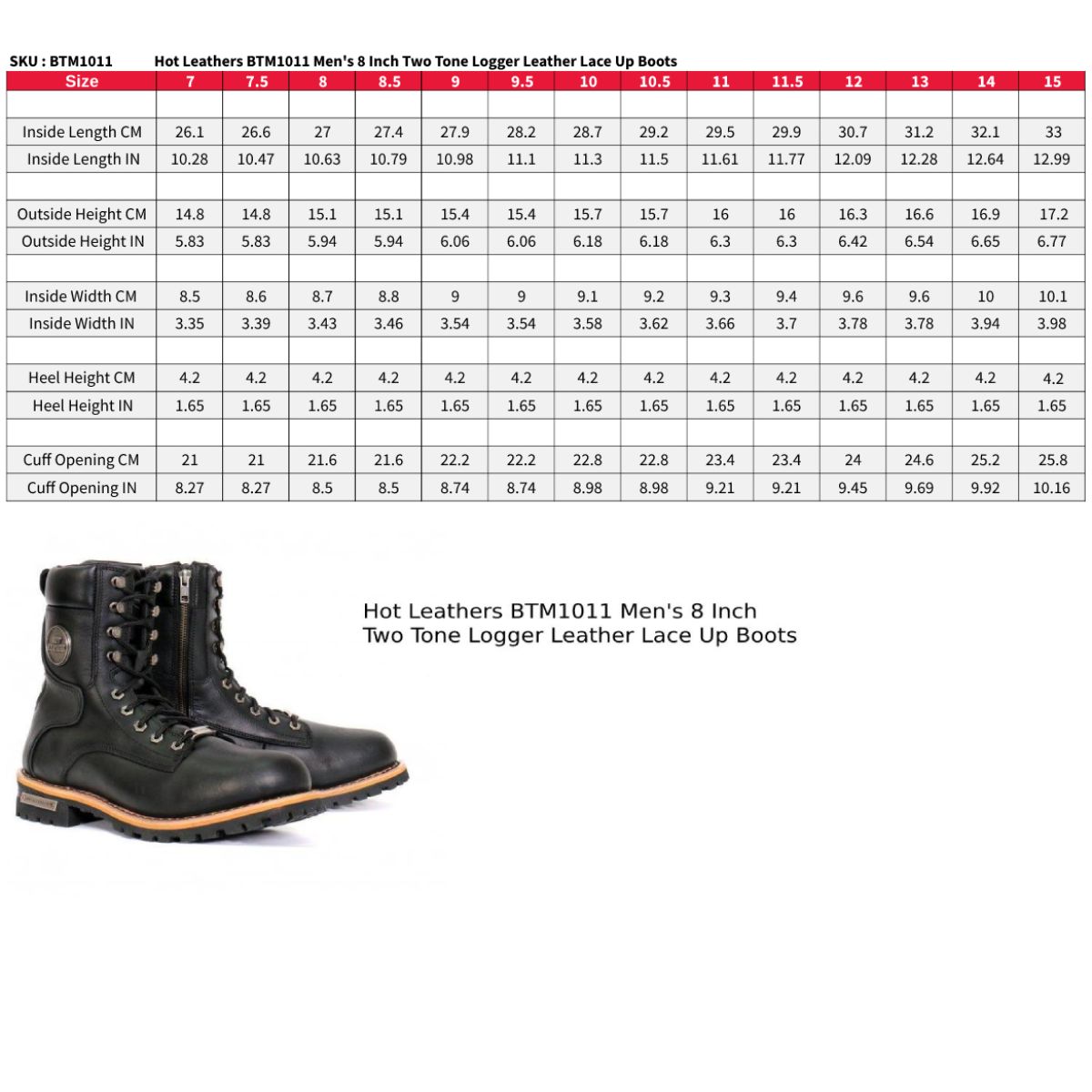 Botas de motociclista de cuero premium para hombre Hot Leathers colección BTM - Imagen 97 de 115