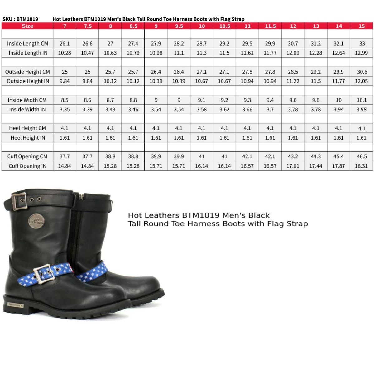 Botas de motociclista de cuero premium para hombre Hot Leathers colección BTM - Imagen 108 de 115