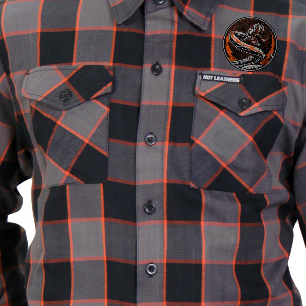 Hot Leathers FLM2111 Men’s Rattler Flannel Long Sleeve Shirt