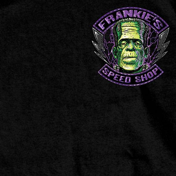 Hot Leathers GMD1328 'Frankie's Speed Shop' Mens Black T-Shirt - Foto 6 di 10