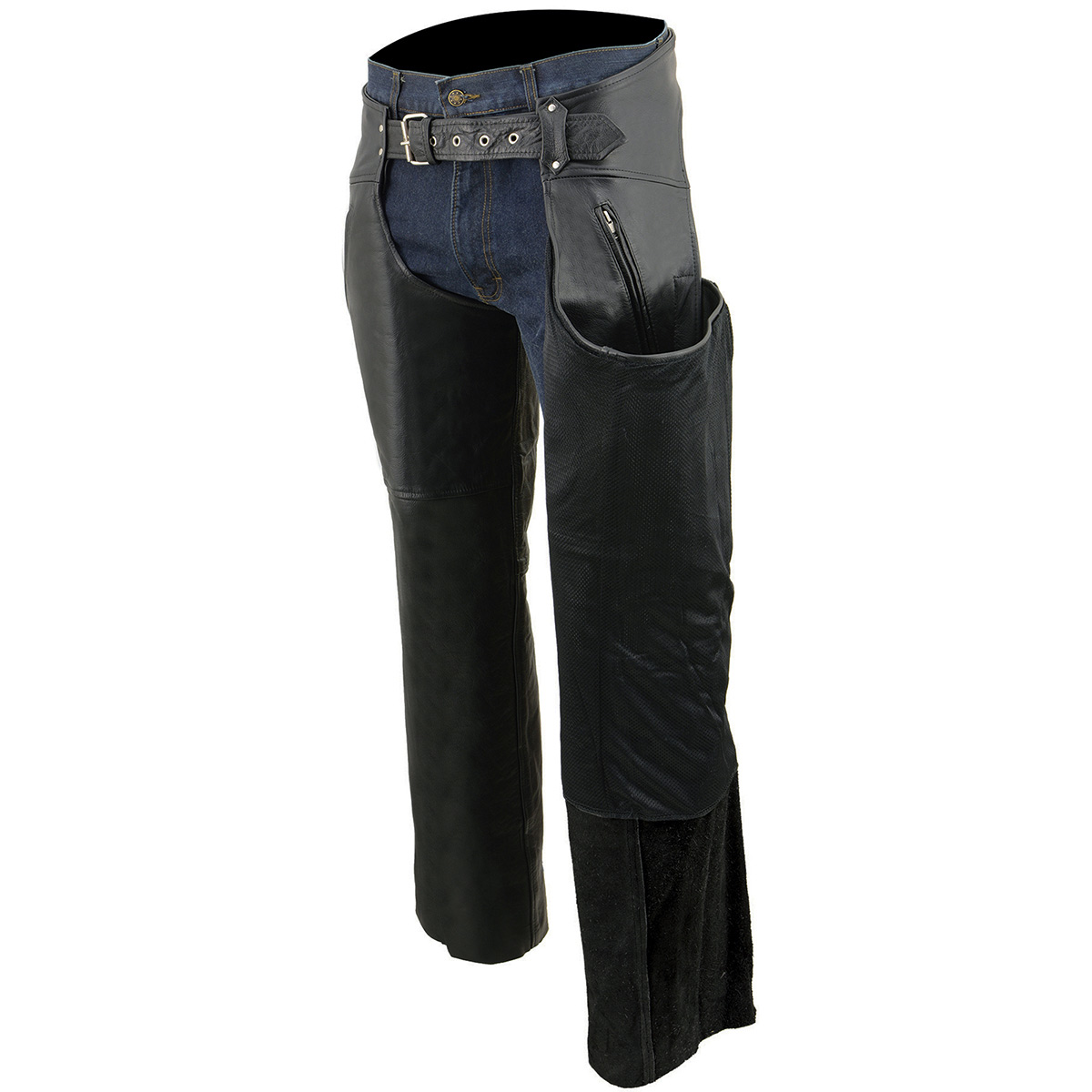 Milwaukee Leather Chaps for Men's Black Leather Dual Side Thigh Zipper Close - Bild 11 von 62