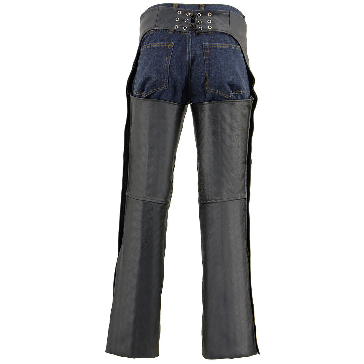 Milwaukee Leather Chaps for Men's Black Leather Dual Side Thigh Zipper Close - Bild 8 von 62