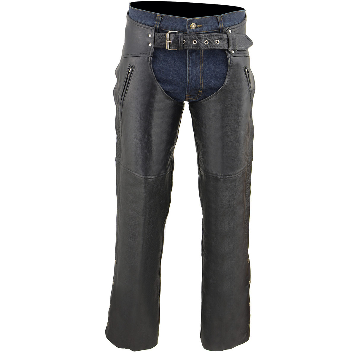 Milwaukee Leather Chaps for Men's Black Leather Dual Side Thigh Zipper Close - Bild 10 von 62
