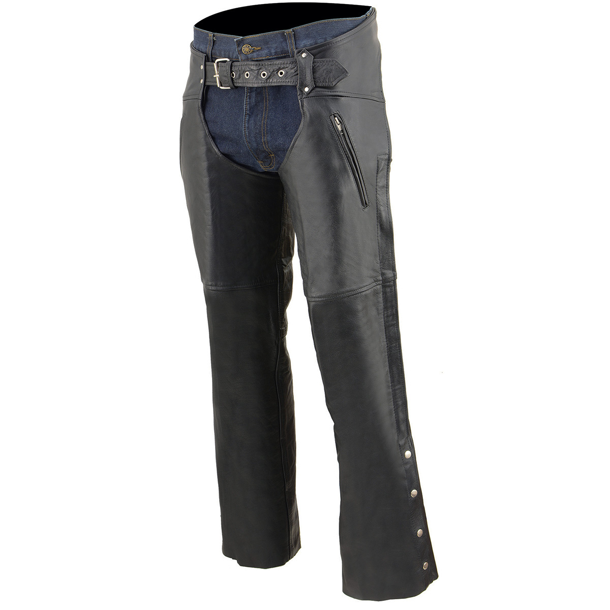Milwaukee Leather Chaps for Men's Black Leather Dual Side Thigh Zipper Close - Bild 9 von 62