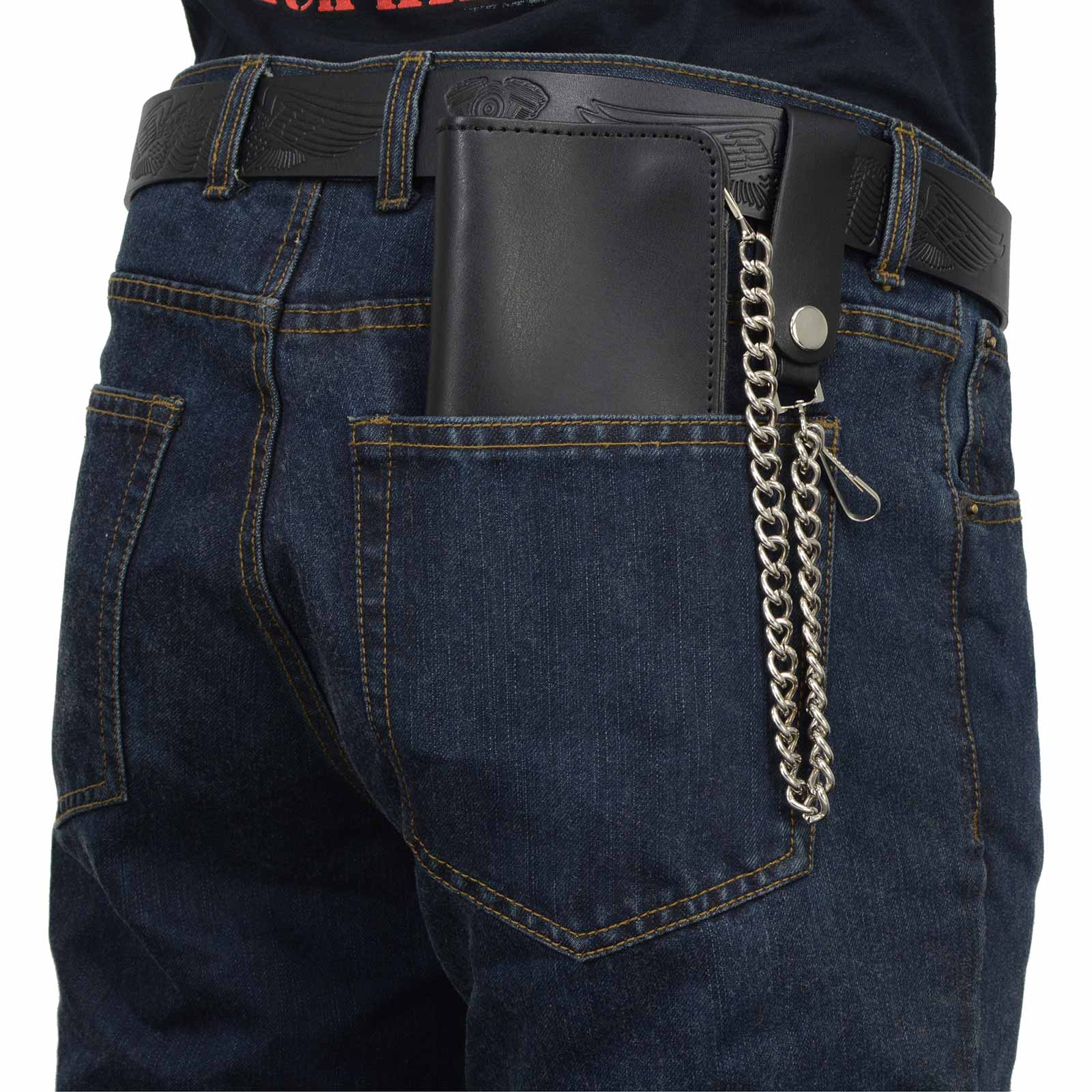 Milwaukee Leather Men's Genuine Leather Bi-Fold Biker Wallets w/ Anti-Theft - Imagen 216 de 234