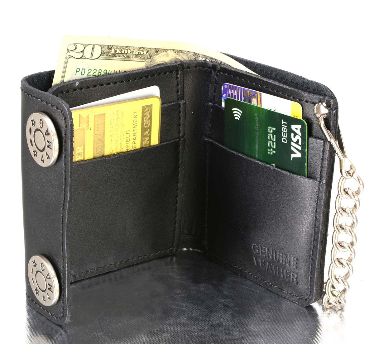 Milwaukee Leather Men's Genuine Leather Bi-Fold Biker Wallets w/ Anti-Theft - Imagen 79 de 234