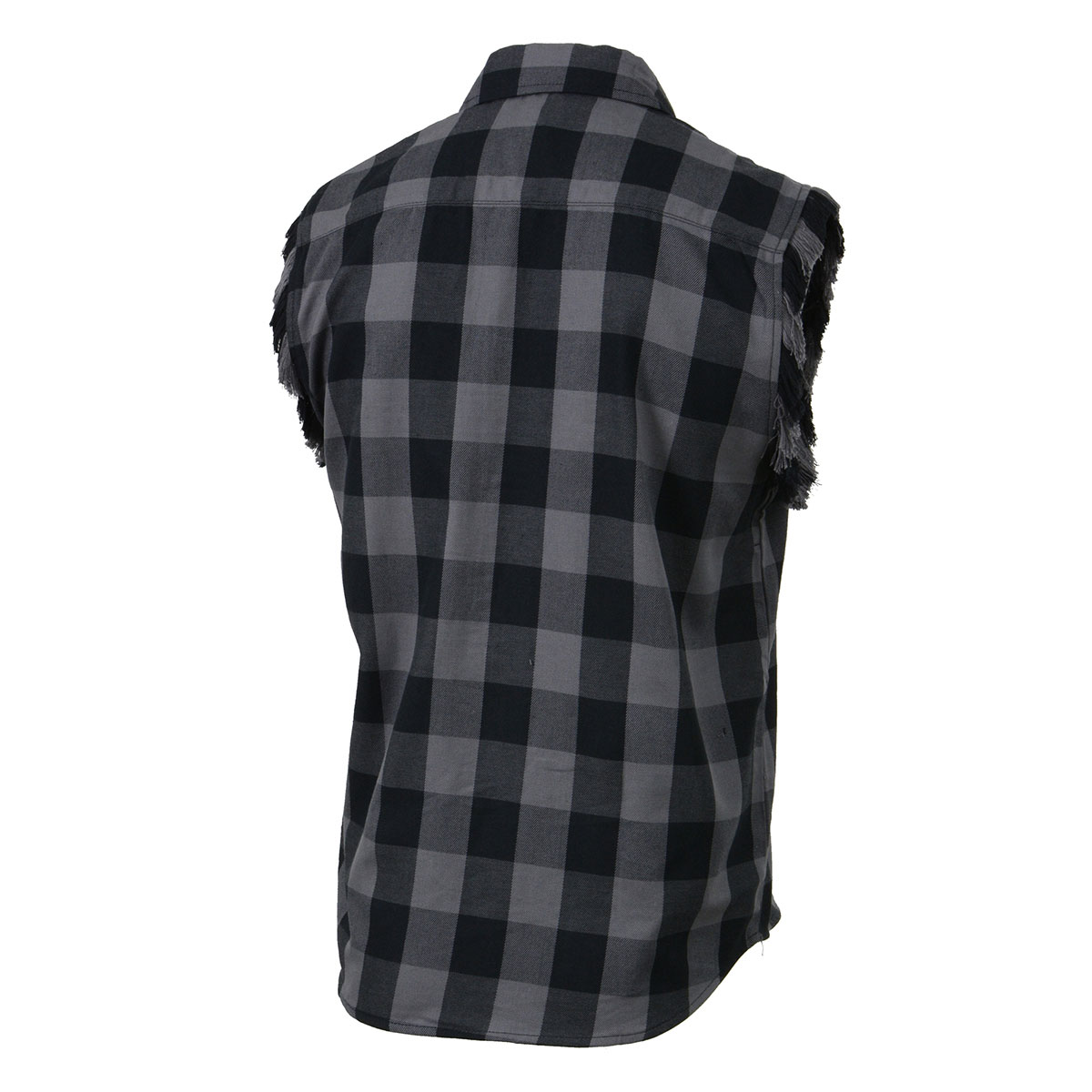 Milwaukee Leather MNG11689 Men’s Classic Black and Grey Button-Down Flannel Cut