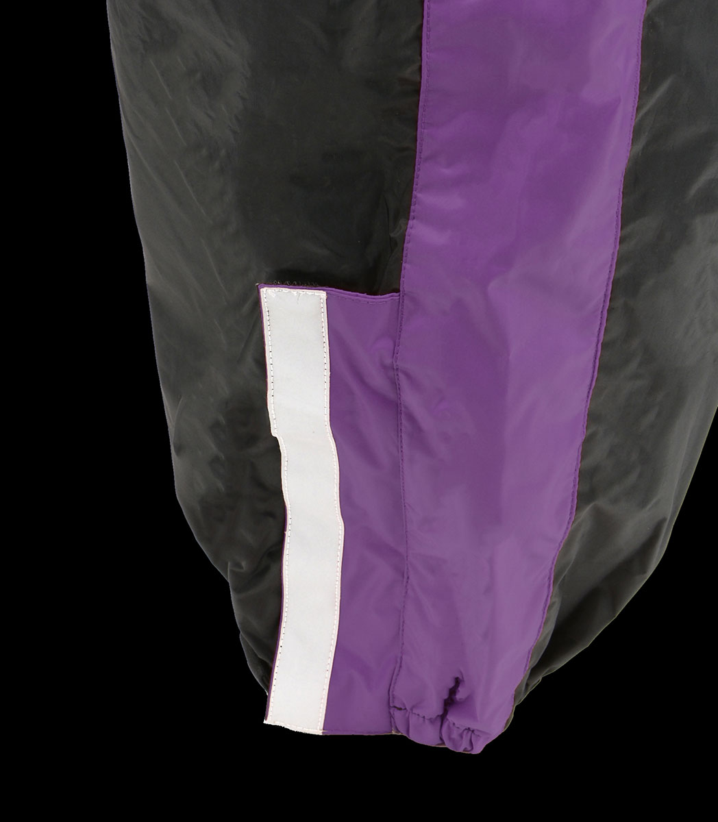 NexGen Ladies XS5001 Black and Purple Water Proof Rain Suit with Reflective