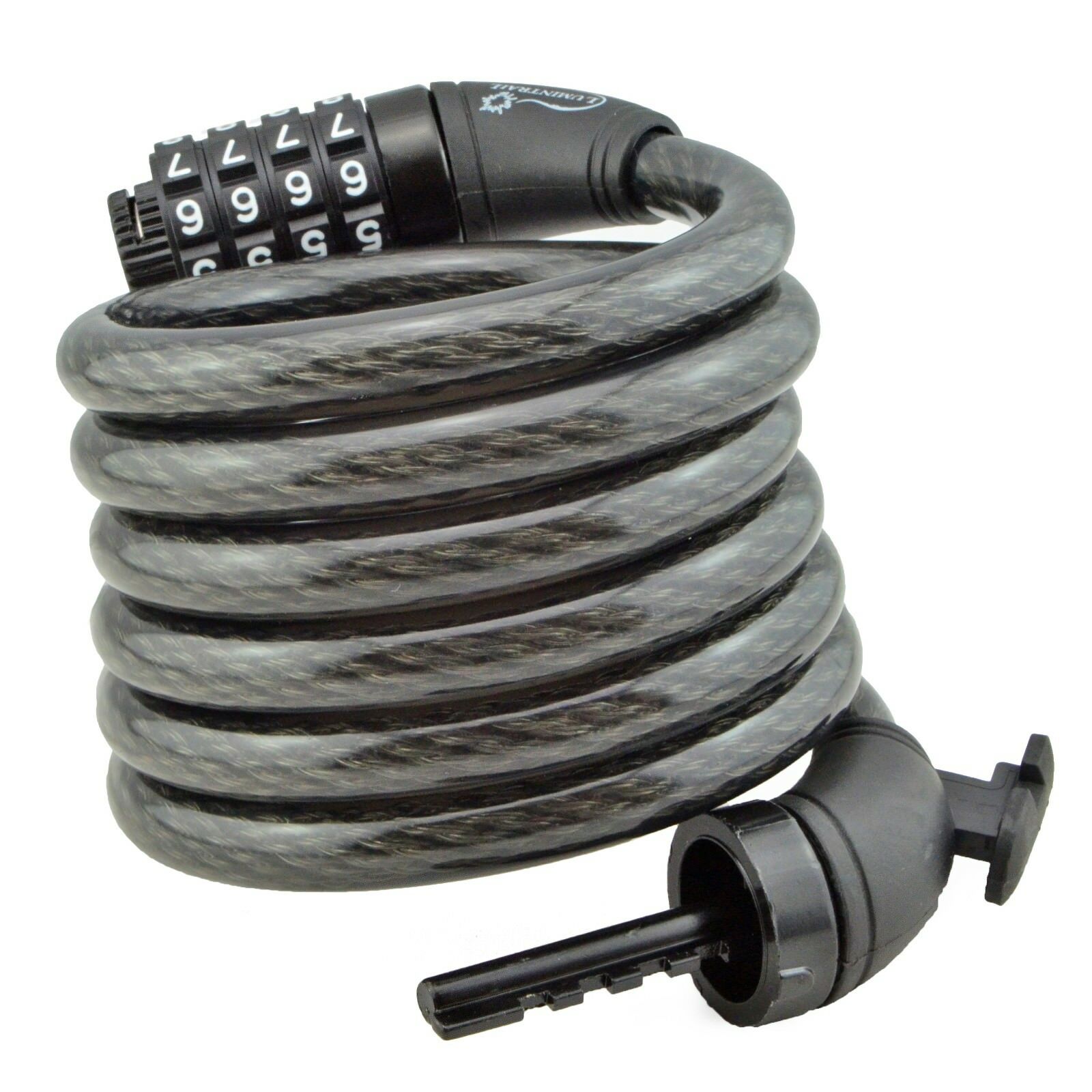 Lumintrail Bike Cable Lock 6 ft Self Coiling 12mm Braided Steel Cable w