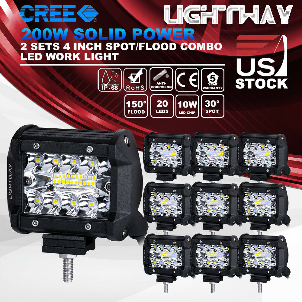 3x3 Cube LED Work Light 18W 3/" Square Off Road light driving light Pack of 6