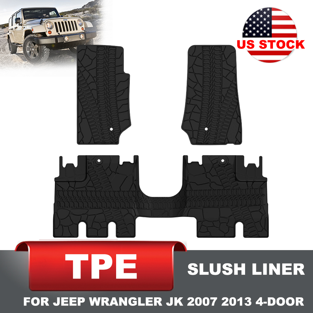 Tpe Floor Mats Winter Slush Mat For 2007 2013 Jeep Wrangler Jk