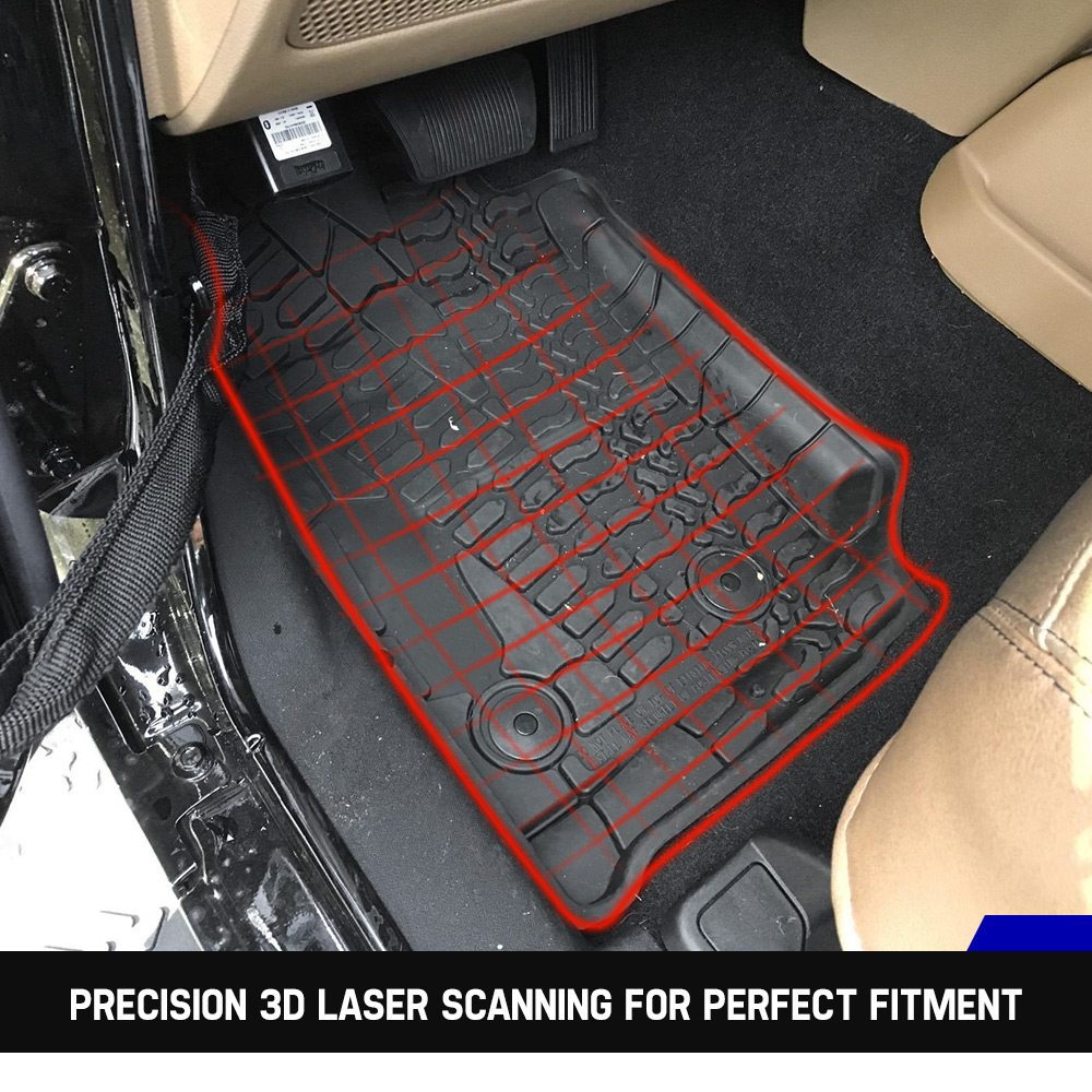 All Weather Tpe Slush Mats Front Rear Floor Mat For Jeep Wrangler