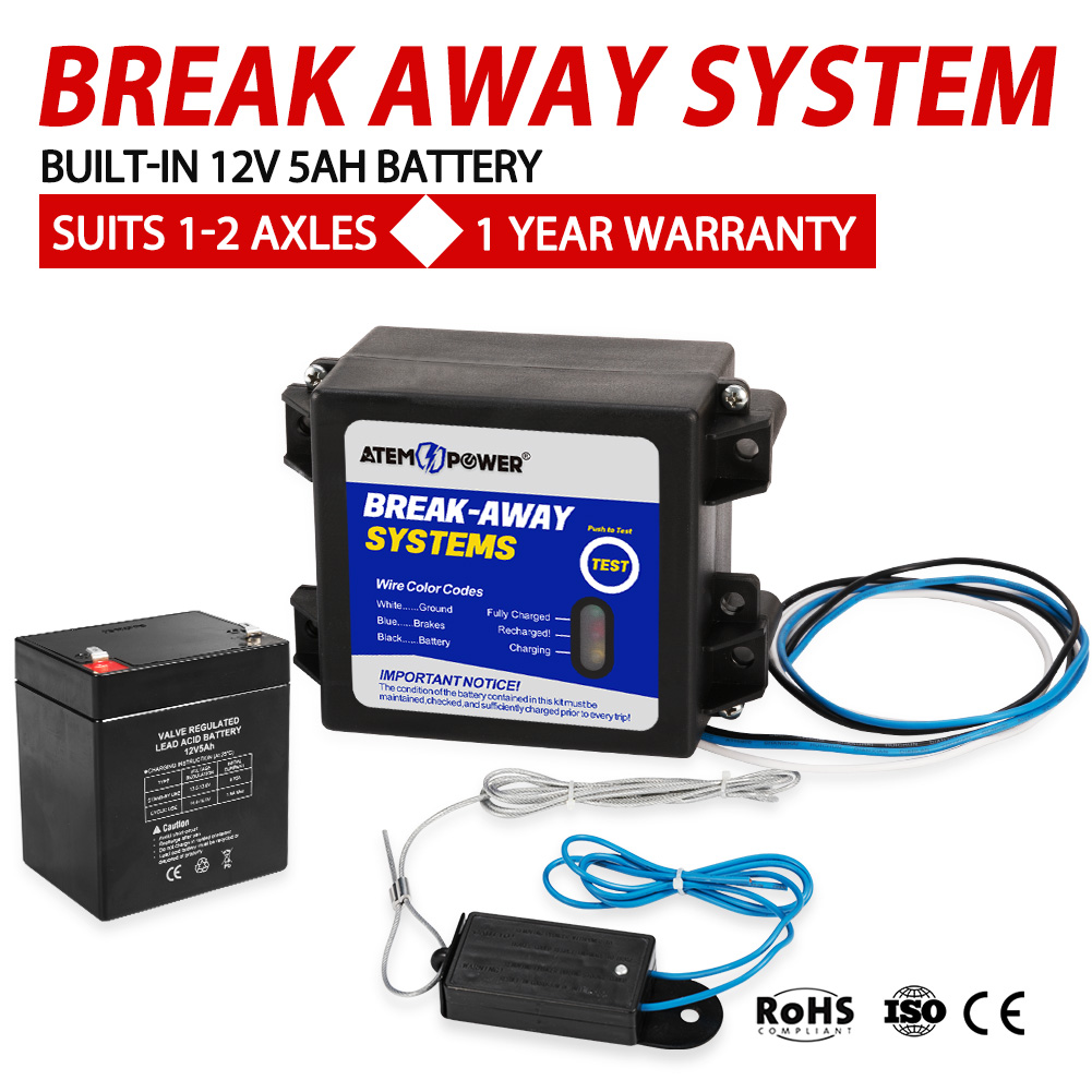 Break Away System RV Trailer Caravan Towing Switch Battery Electric