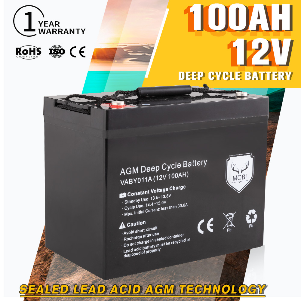 AGM Dual Fridge Battery 100AH Sealed Amp Hour Deep Cycle Batteries SLA