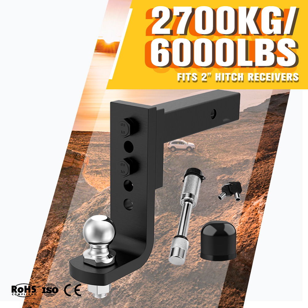 6000LBS Drop Towbar Tow Bar Ball Mount Tongue Hitch Trailer Car