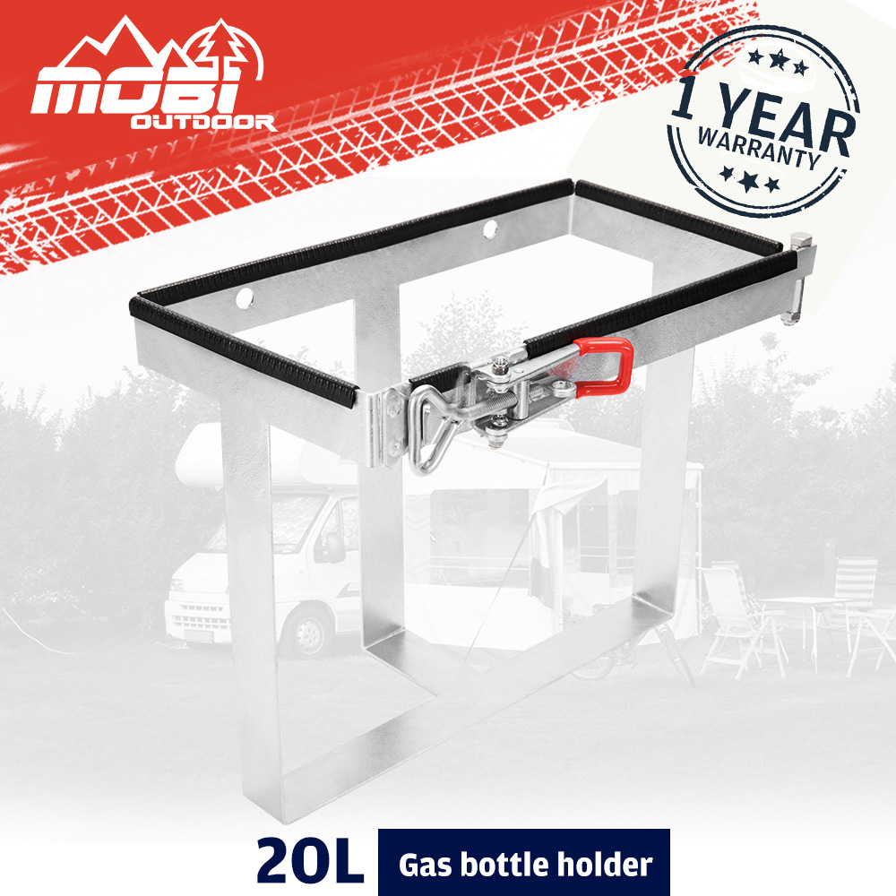 MOBI 20L Bolt On Jerry Can Holder Galvanized Lockable For Camper