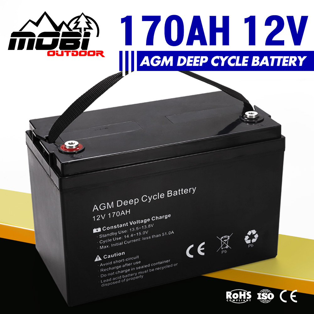 MOBI 12V 170AH AGM Deep Cycle Battery Portable Power Bank For Caravan