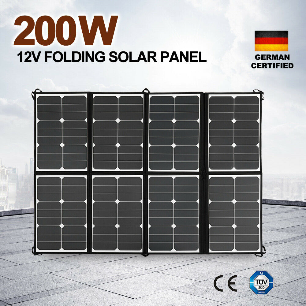 200W 12V Sunpower Folding Solar Panel Kit Flexible Blanket Regulator
