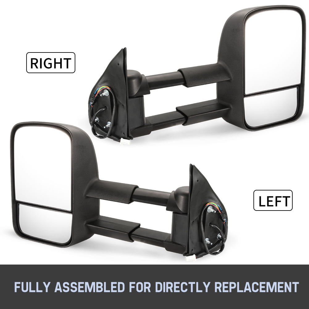 Pair Extendable Towing Side Mirrors For Toyota HILUX 20052015 Black eBay