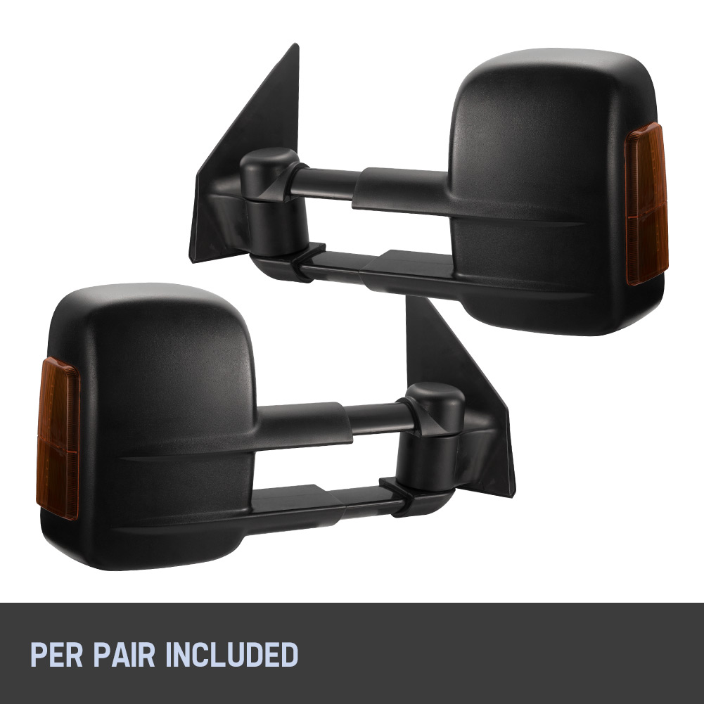 Pair Extendable Towing Side Mirrors For Toyota HILUX 20052015 Black eBay