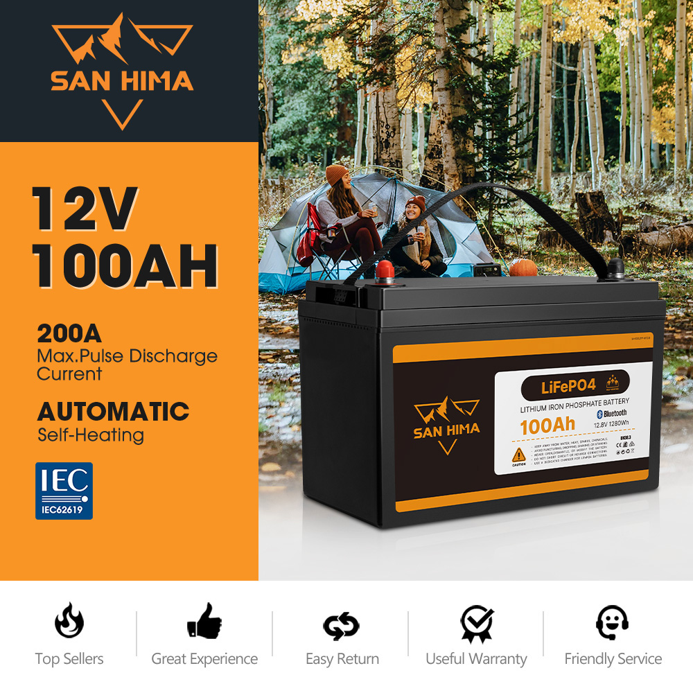 San Hima 12V 100Ah/200Ah Lithium Battery BMS LiFePO4 Self-heating w/ Bluetooth - Picture 23 of 41