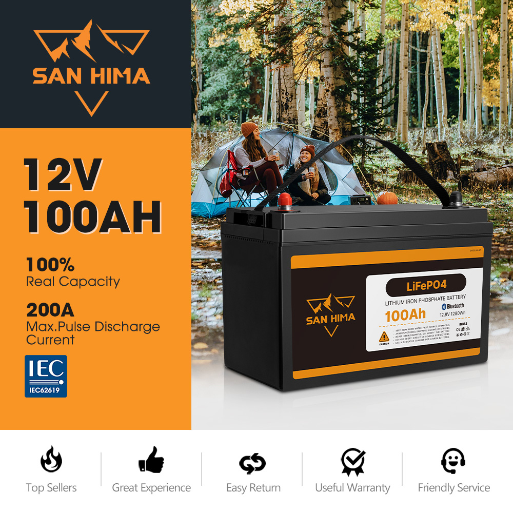 San Hima 12V 100Ah/200Ah Lithium Battery BMS LiFePO4 Self-heating w/ Bluetooth - Picture 13 of 41