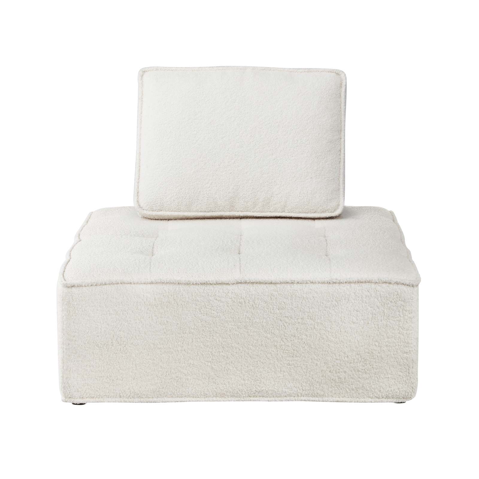 Oikiture 1-4PCS Modular Sofa Lounge Chair Armless TOFU Back Sherpa/Linen/PU - Picture 41 of 150
