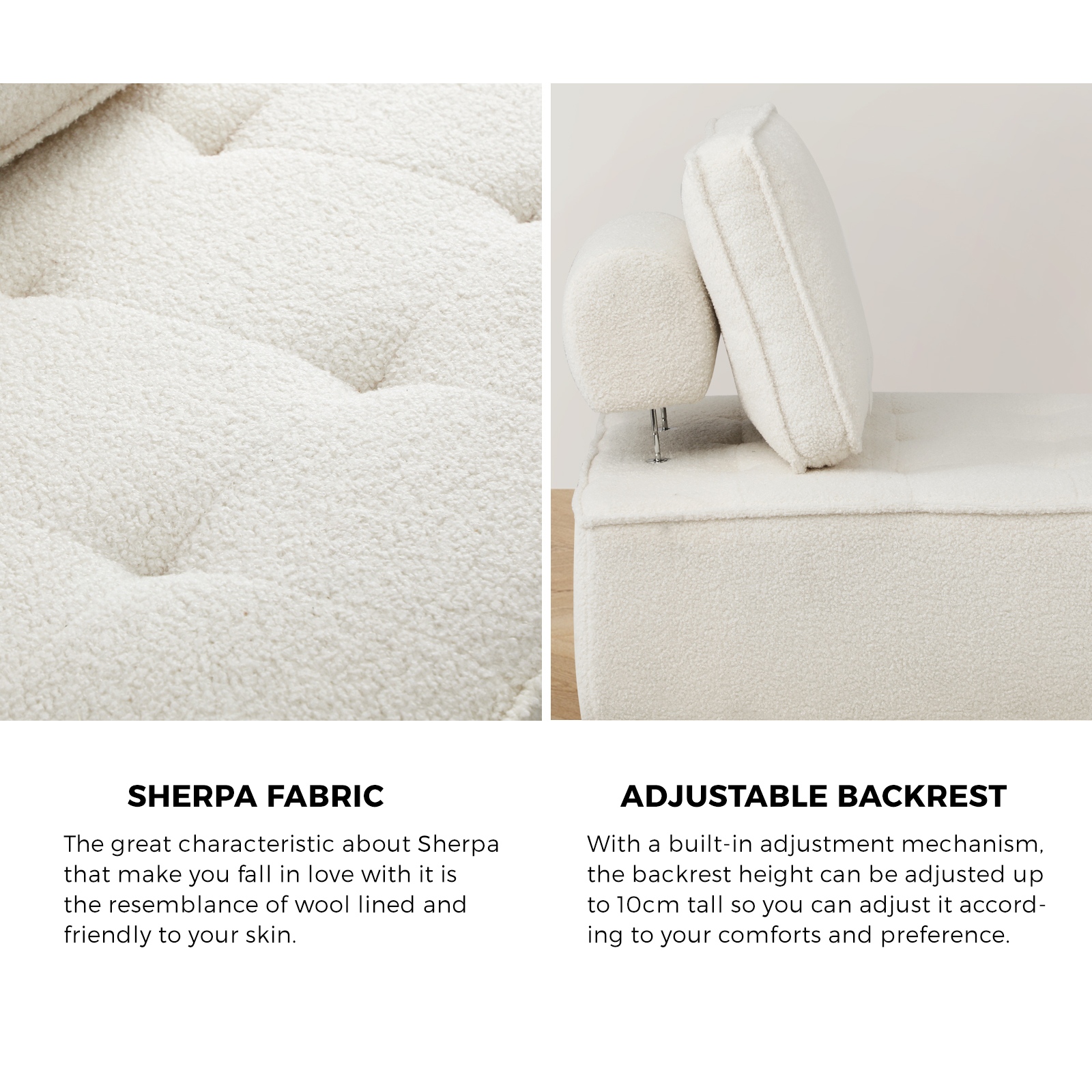 Oikiture 1-4PCS Modular Sofa Lounge Chair Armless TOFU Back Sherpa/Linen/PU - Picture 72 of 150