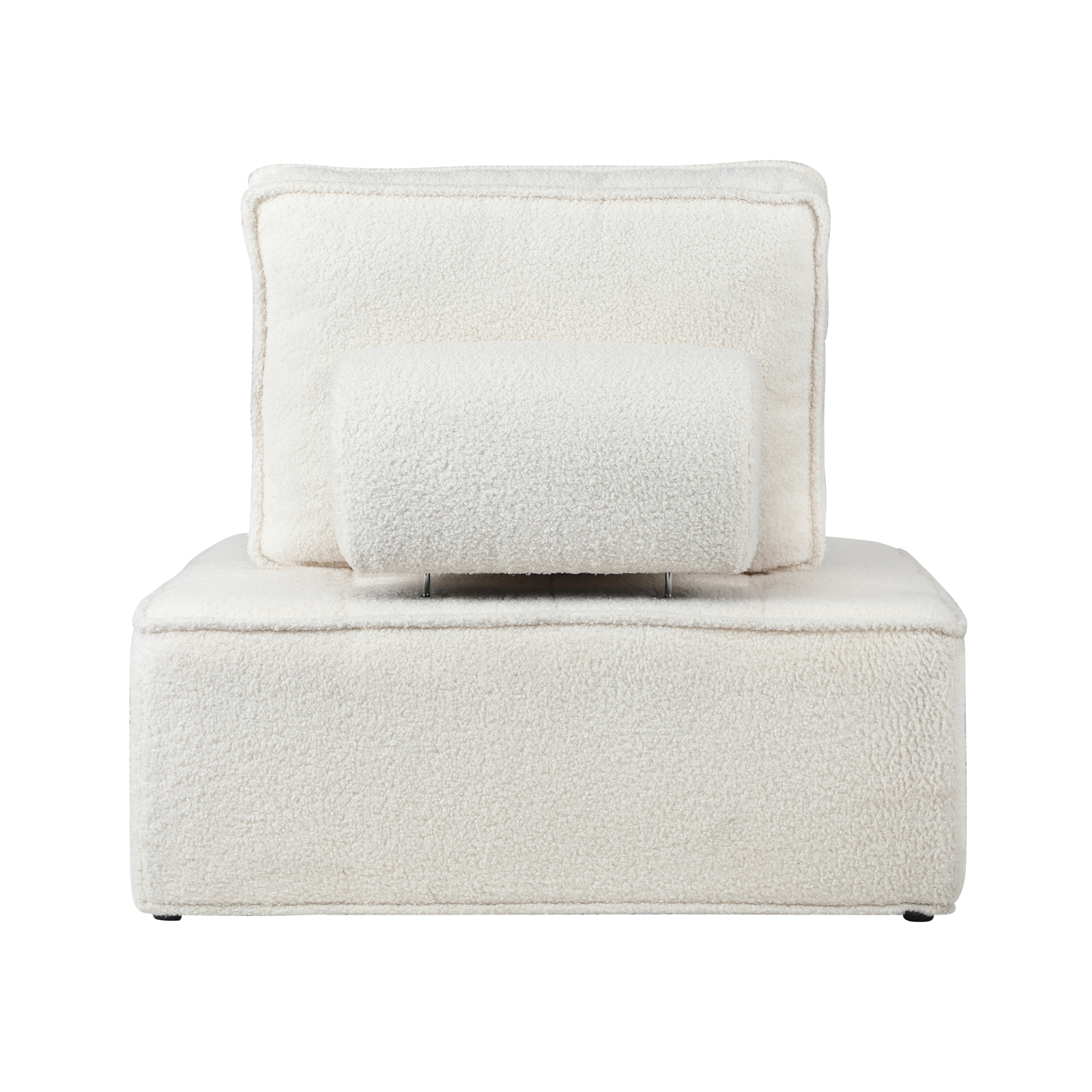 Oikiture 1-4PCS Modular Sofa Lounge Chair Armless TOFU Back Sherpa/Linen/PU - Picture 77 of 150