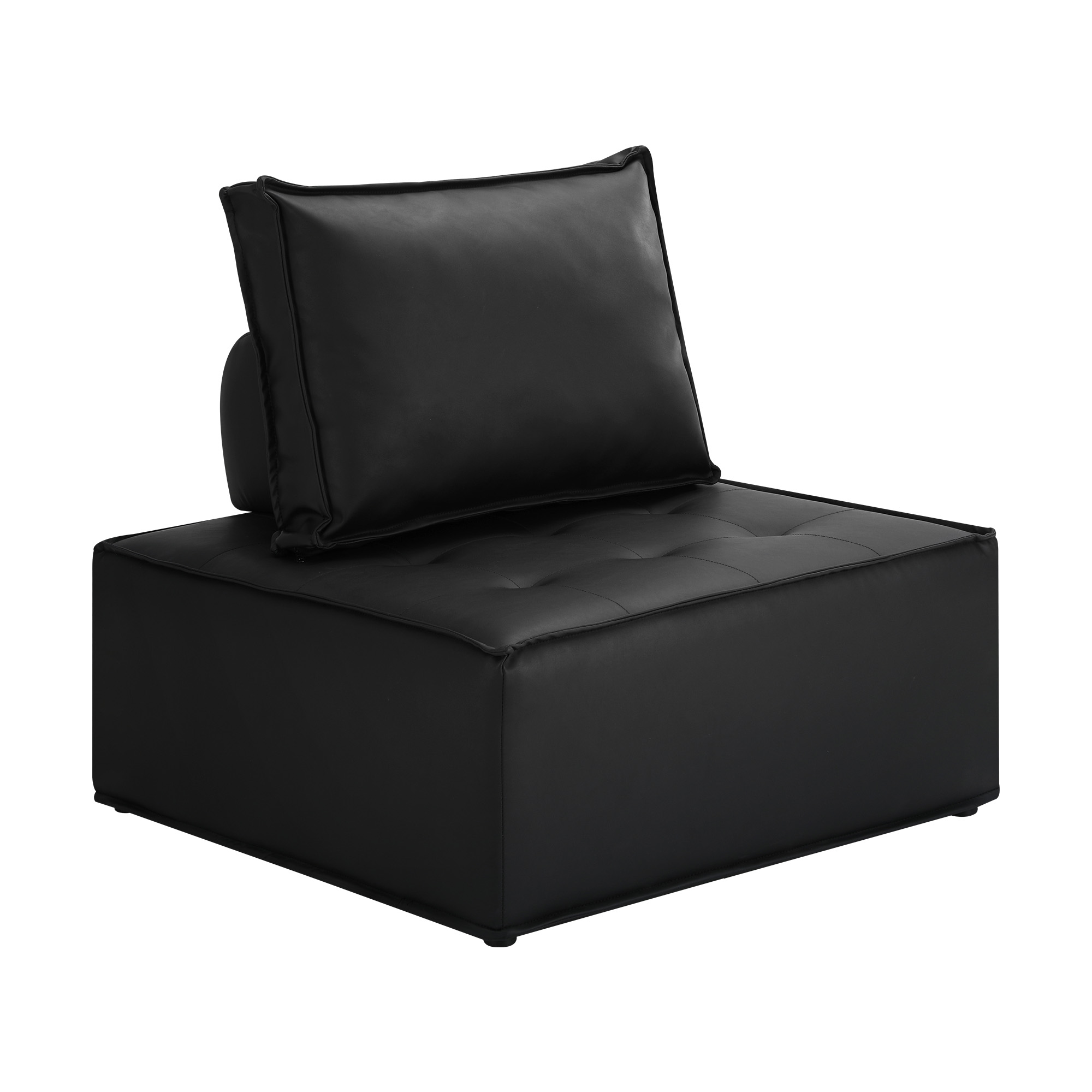 Oikiture 1-4PCS Modular Sofa Lounge Chair Armless TOFU Back Sherpa/Linen/PU - Picture 47 of 150