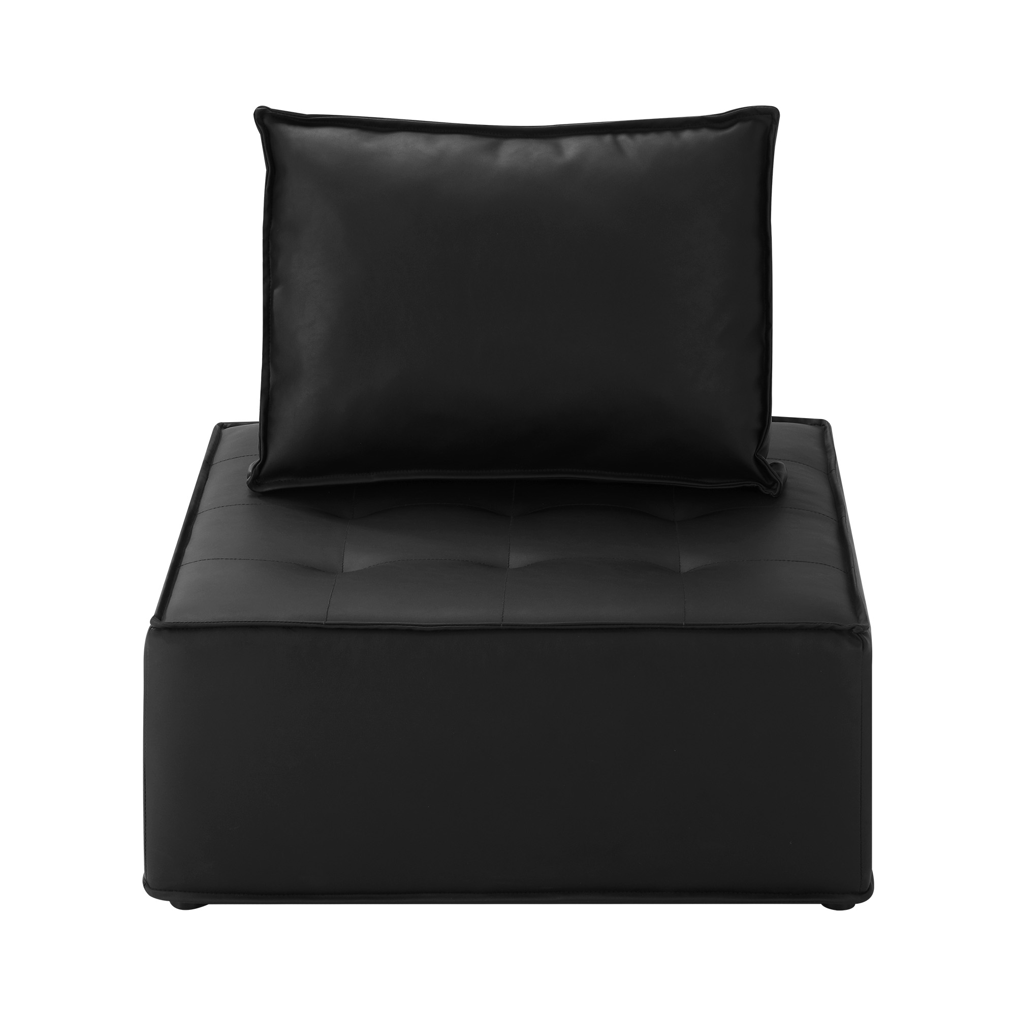 Oikiture 1-4PCS Modular Sofa Lounge Chair Armless TOFU Back Sherpa/Linen/PU - Picture 48 of 150