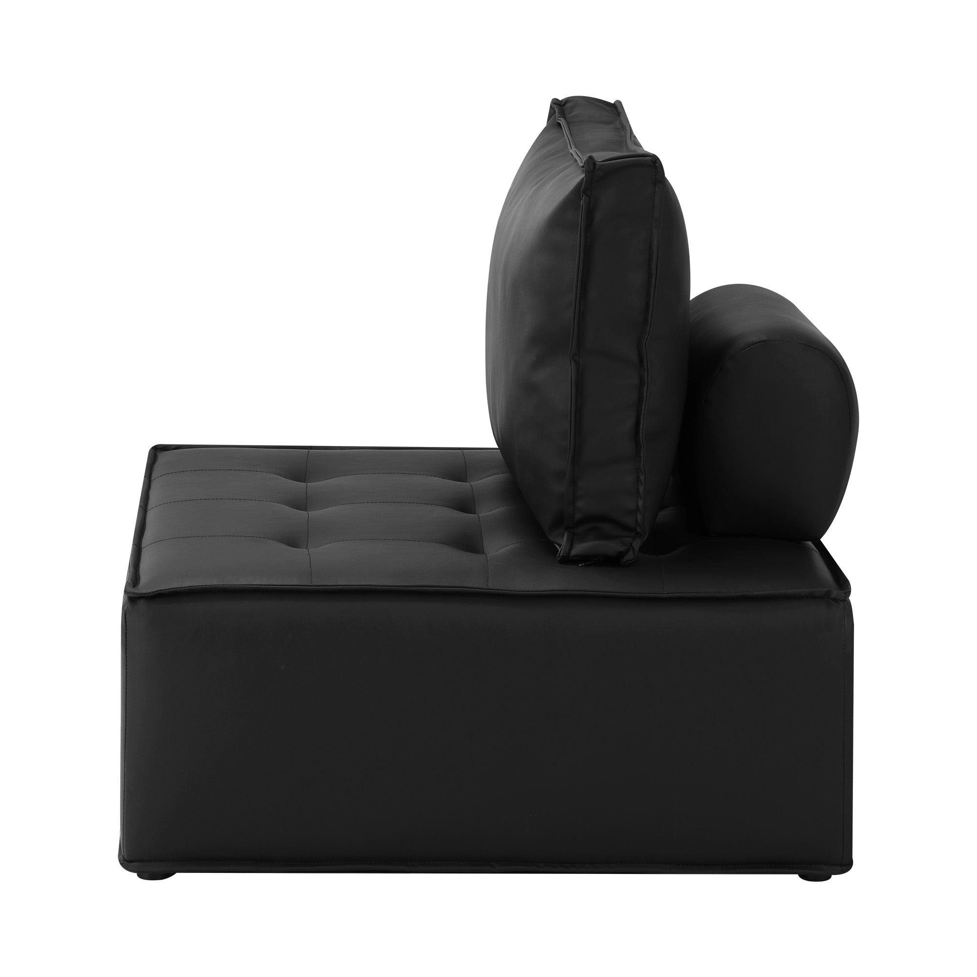 Oikiture 1-4PCS Modular Sofa Lounge Chair Armless TOFU Back Sherpa/Linen/PU - Picture 120 of 150