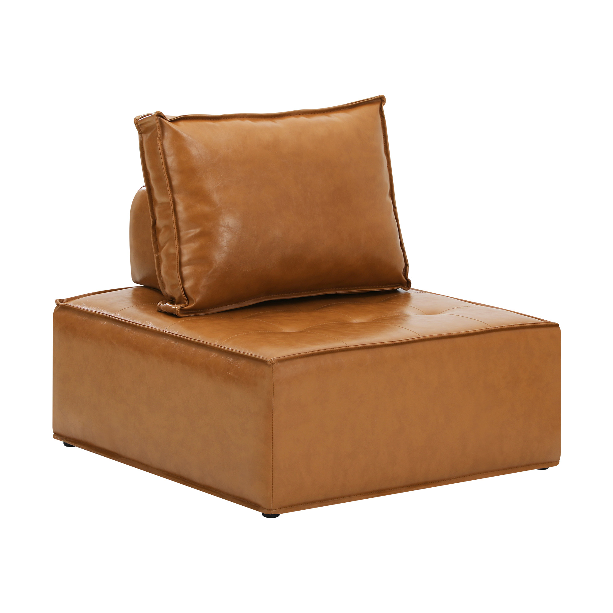 Oikiture 1-4PCS Modular Sofa Lounge Chair Armless TOFU Back Sherpa/Linen/PU - Picture 20 of 150