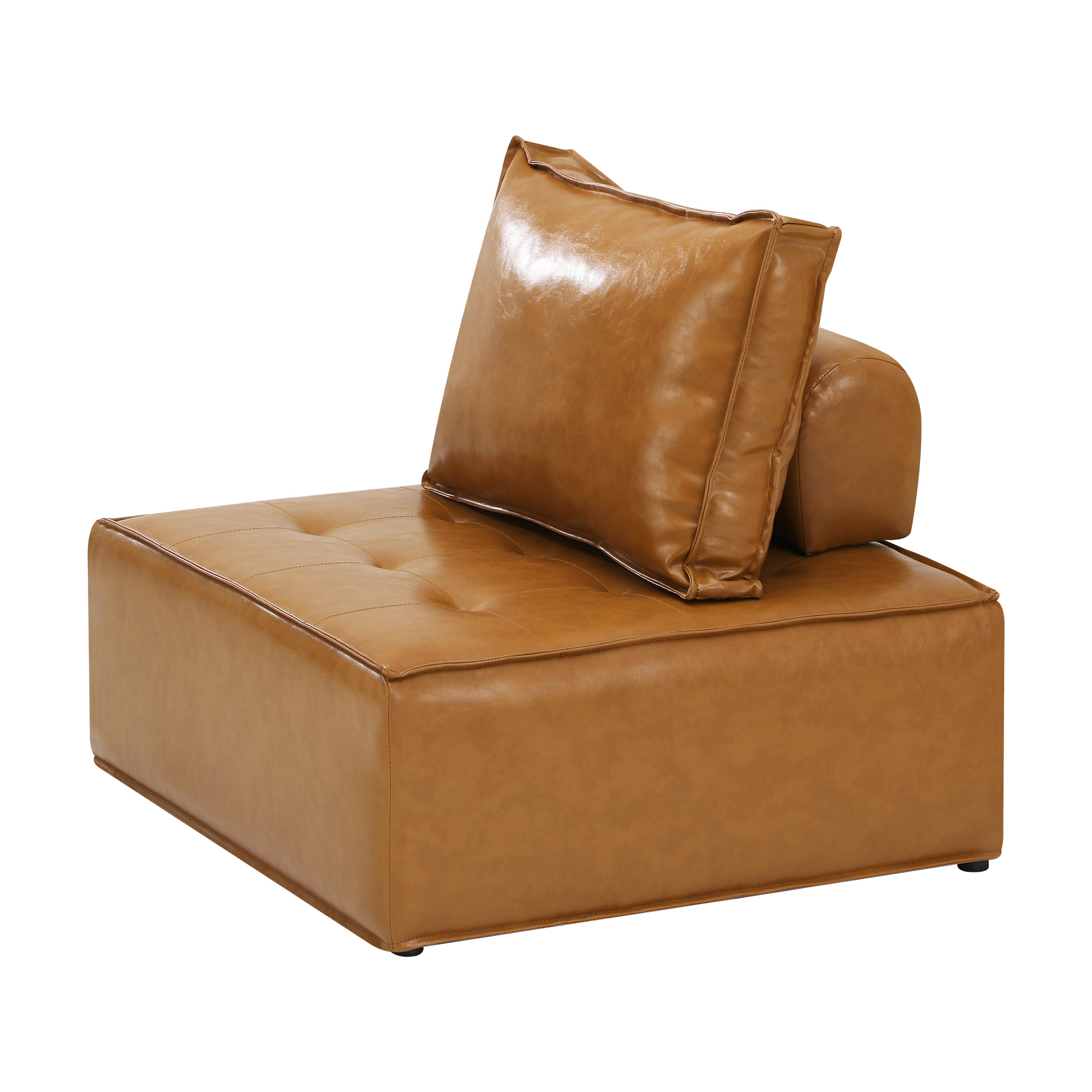 Oikiture 1-4PCS Modular Sofa Lounge Chair Armless TOFU Back Sherpa/Linen/PU - Picture 22 of 150