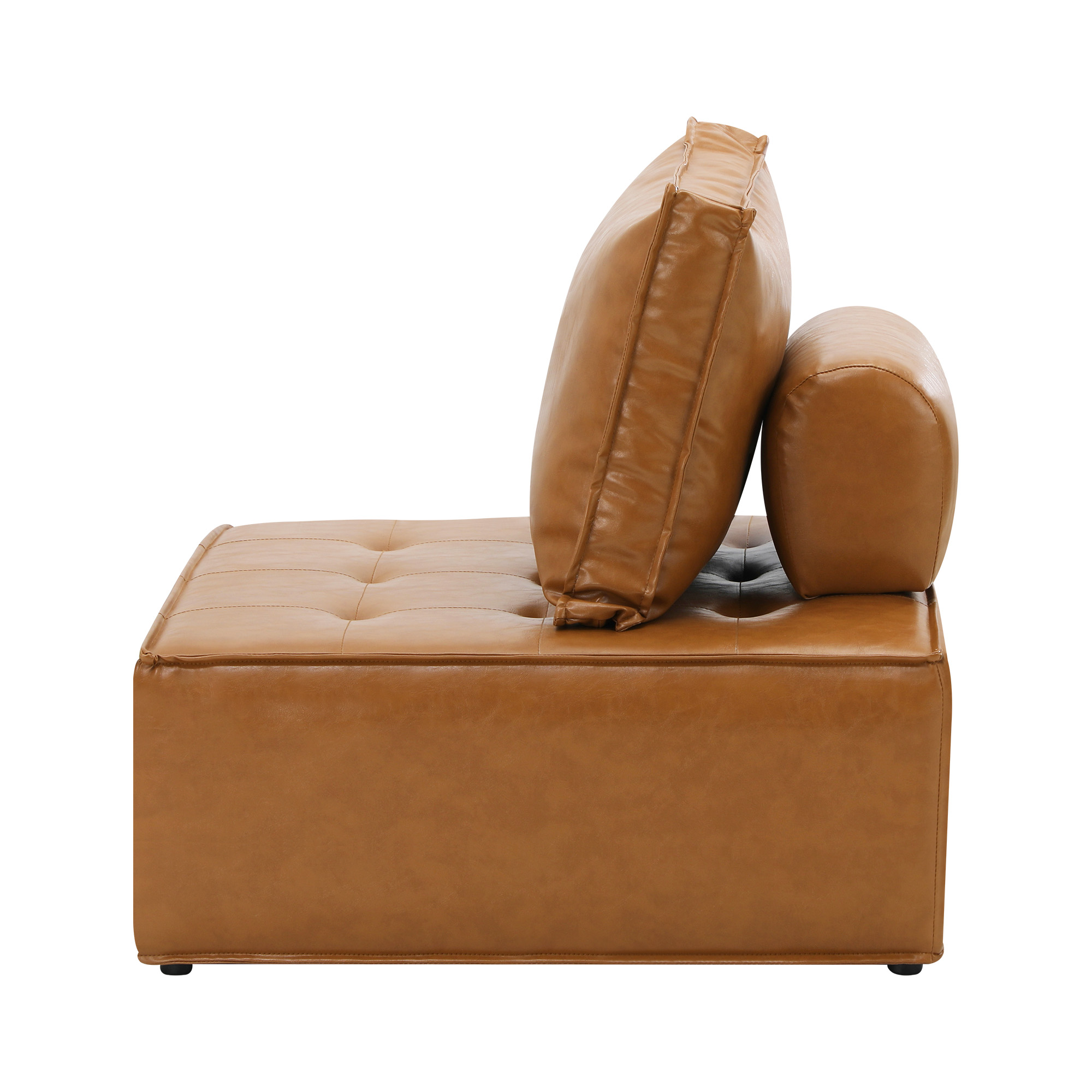 Oikiture 1-4PCS Modular Sofa Lounge Chair Armless TOFU Back Sherpa/Linen/PU - Picture 23 of 150