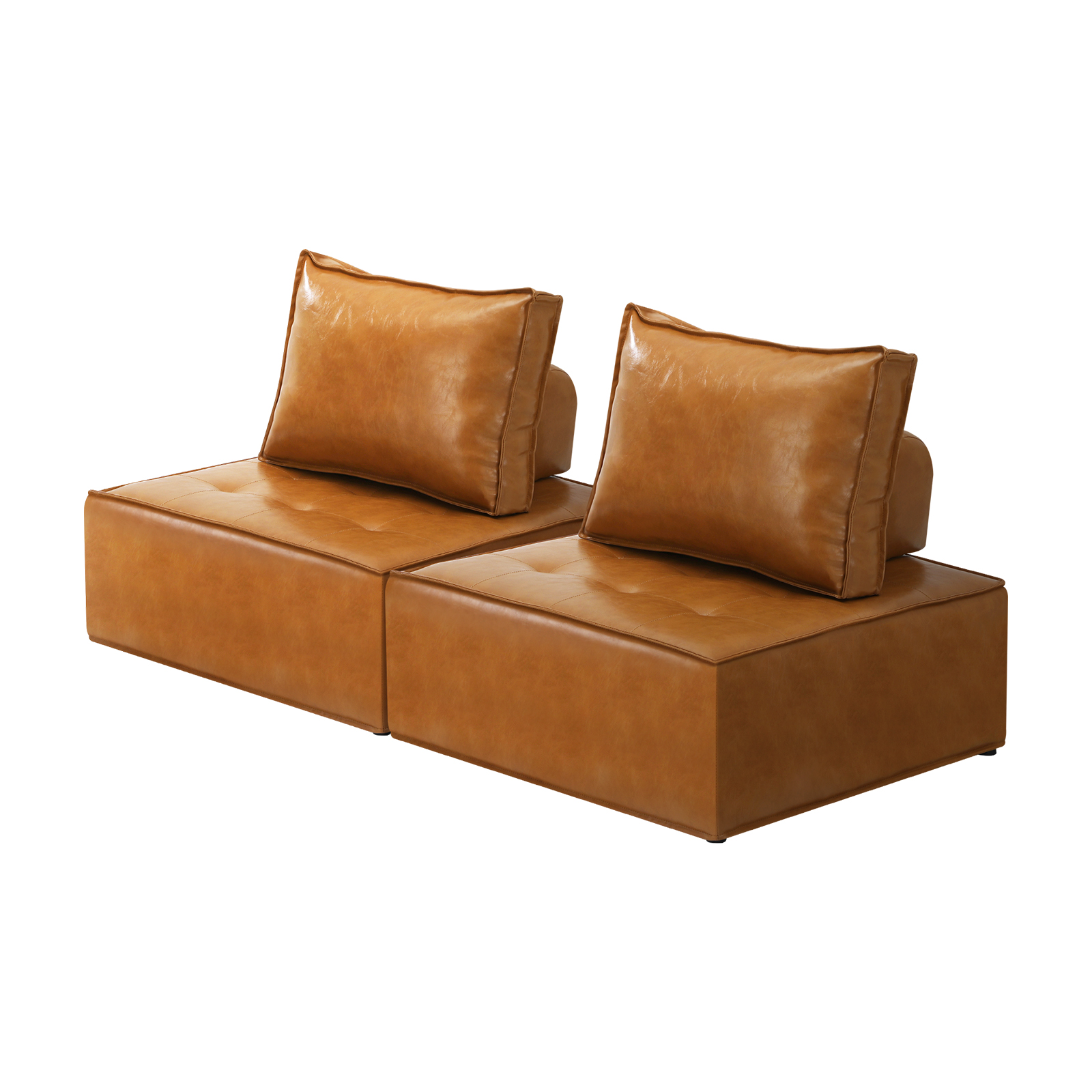 Oikiture 1-4PCS Modular Sofa Lounge Chair Armless TOFU Back Sherpa/Linen/PU - Picture 58 of 150