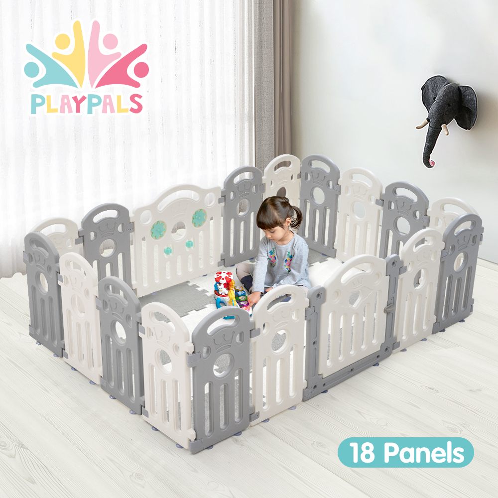 Playpals Kids Playpen Baby Safety Gate Toddler Fence Child Play 18/22/24 Panels - Picture 13 of 48