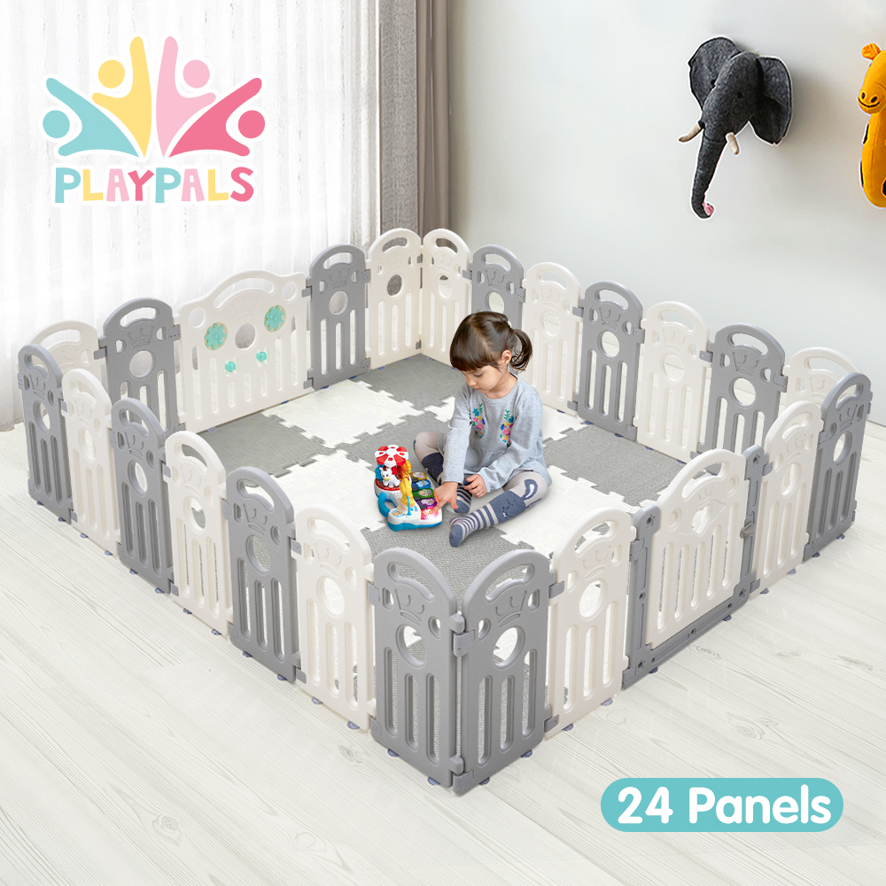 Playpals Kids Playpen Baby Safety Gate Toddler Fence Child Play 18/22/24 Panels - Picture 37 of 48
