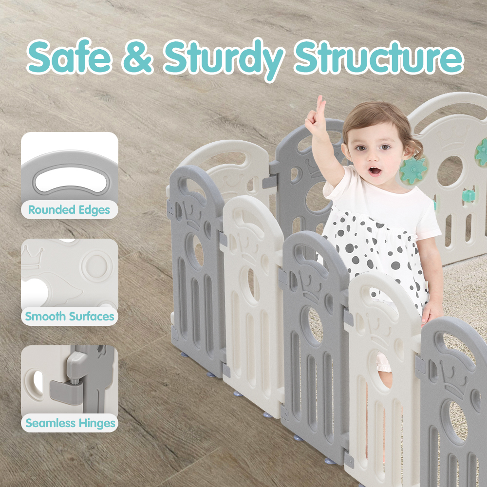 Playpals Kids Playpen Baby Safety Gate Toddler Fence Child Play 18/22/24 Panels - Picture 15 of 48