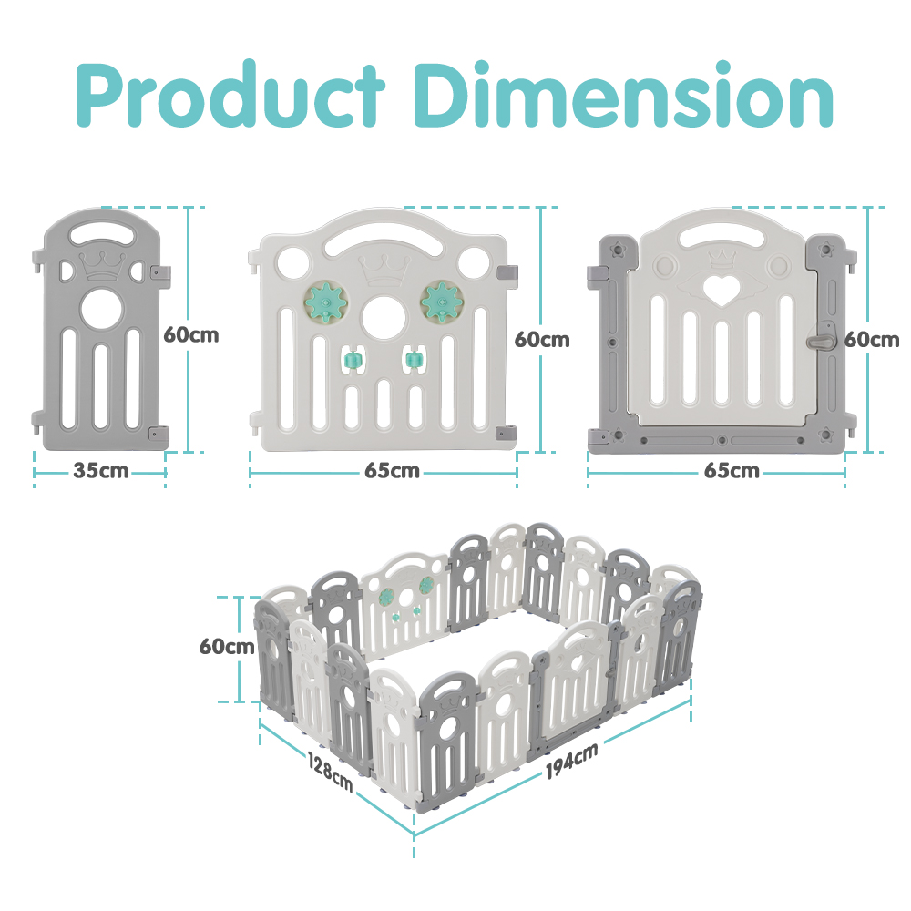 Playpals Kids Playpen Baby Safety Gate Toddler Fence Child Play 18/22/24 Panels - Picture 22 of 48