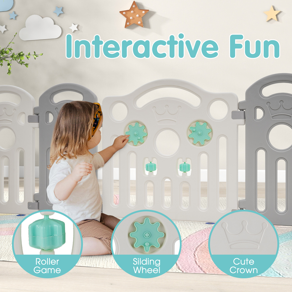 Playpals Kids Playpen Baby Safety Gate Toddler Fence Child Play 18/22/24 Panels - Picture 33 of 48