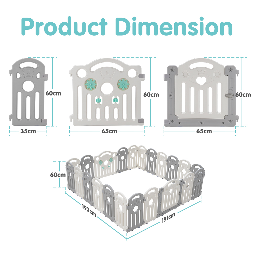 Playpals Kids Playpen Baby Safety Gate Toddler Fence Child Play 18/22/24 Panels - Picture 34 of 48