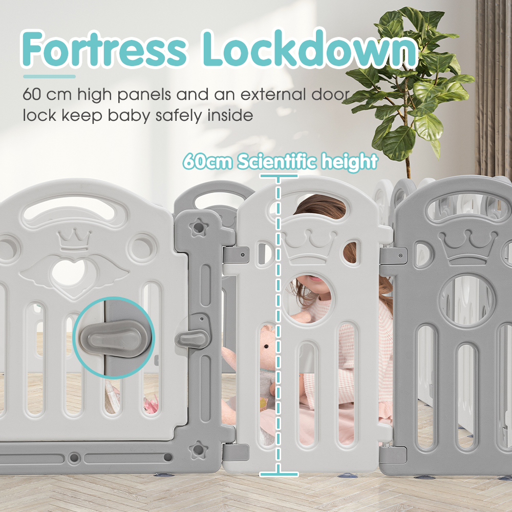 Playpals Kids Playpen Baby Safety Gate Toddler Fence Child Play 18/22/24 Panels - Picture 44 of 48