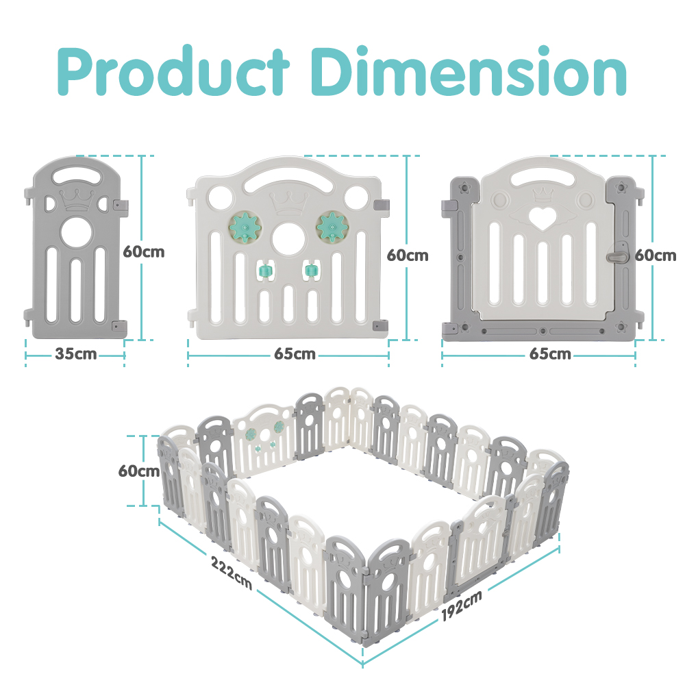Playpals Kids Playpen Baby Safety Gate Toddler Fence Child Play 18/22/24 Panels - Picture 46 of 48
